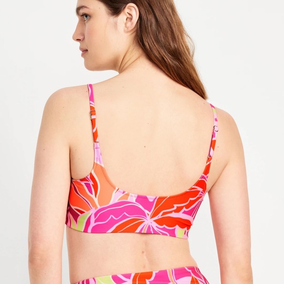 NWT OLD NAVY Scoop-Neck Bikini Swim Top Color: Tropical Sunset SIZE X-LARGE - Picture 2 of 8